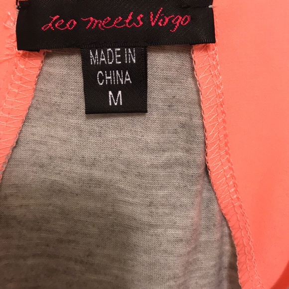 High low coral and grey pleated dress - Picture 3 of 3